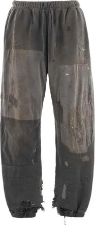 Saint Mxxxxxx patchwork frayed track pants - Grey