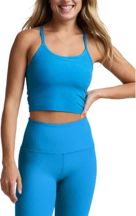 Beyond Yoga Space Dye Slim Racerback Crop Tank in Malibu Lagoon Heather at Nordstrom, Size X-Large