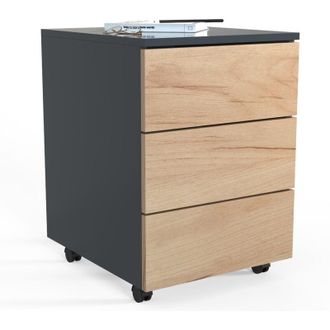 ebuy24 Vcm Roll Container Contenitore laterale con cassetti Dimensioni ca. a. 55 x l. 39 x p. 45 cm Contenitore ufficio - Dalosa 3 cassetti (antracite
