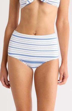 Lemlem Elsi High Waist Bikini Bottoms in Tiki Azure at Nordstrom Rack, Size X-Small