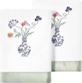 Linum Home Textiles 100% Turkish Cotton Stella 2Pc Embellished Hand Towel Set