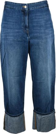 ICONA Blue Baggy Over Leg Cotton Jeans