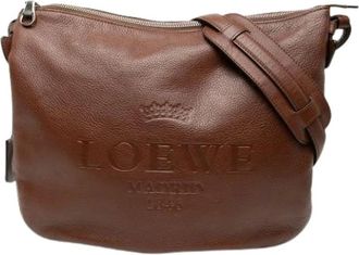 Loewe Pre-owned Cross Body Bags, female, Brown, Size: ONE SIZE Pre-owned Leather Crossbody Bag