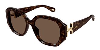 Chloé CH0236S Asian Fit 002 Womens Sunglasses Tortoiseshell Size 56