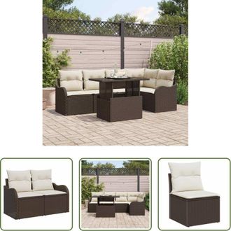 vidaXL vidaXL Rattan sintetico - Set Divano da Giardino 6 pcs Marrone Rattan in Polipropilene