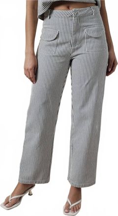 Gilli Stripped Denim Long Pant In Blue
