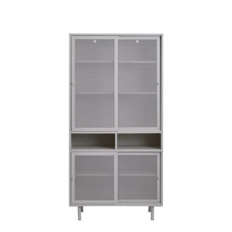 Meubles et Design Alacena de 4 puertas, 2 estantes de metal H180cm - Greige