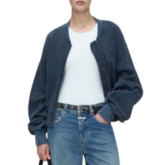 Closed Womens Bomber Jacket In Smokey Blue