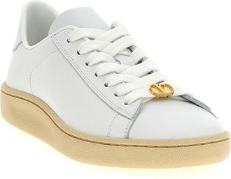 Valentino Garavani Womens White Calfskin Low Top Sneakers