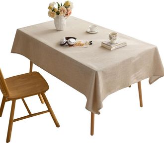 OEM Mantel Rectangular Lavable De 140 X 180 Cm, Con Aspecto De Lino, Impermeable, Antiarrugas Y Resistente Al Polvo. Ideal Para Mesas De Centro, Cocinas Y