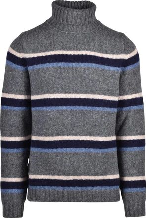 Alpha Studio Truien & Vesten, Heren, Grijs, L, Wol, Maglione Collo Alto
