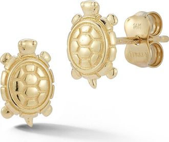 Ember Fine Jewelry Turtle Stud Earrings in Gold at Nordstrom Rack