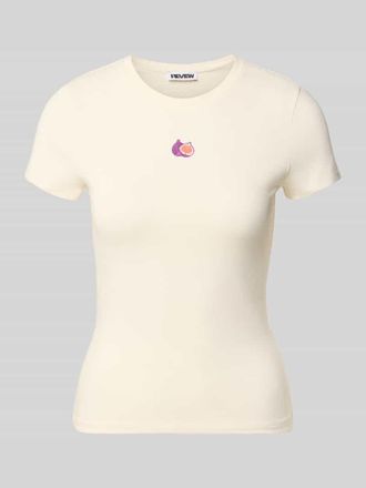 Review Slim Fit T-Shirt mit Motiv-Stitching in Offwhite, Gr&ouml;&szlig;e XL