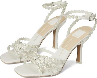Dolce Vita Hellen Pearl Womens Sandals White Leather : 7.5 M, Leather/Rubber