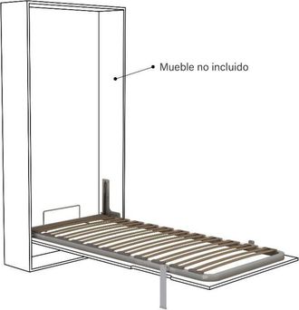 OEM Herrajes Alk Somier Vertical 90x190 Pata Basculante Gris, Completa Tu Sistema De Somier Abatible Para El Correcto Fu