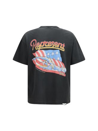 Represent Mens Beach Boys Americas Band T-Shirt Stained Black Cotton; True Hemp T-Shirts And Polos