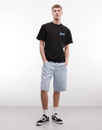 HUF Cromer - Pantaloncini di jeans lavaggio blu chiaro