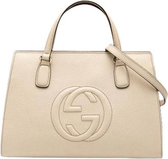 Gucci Pre-owned Handbags, female, White, Size: ONE SIZE Pre-owned Leather Handbag