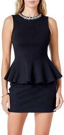 endless rose Jewel Trim Peplum Top in Black at Nordstrom Rack, Size X-Small