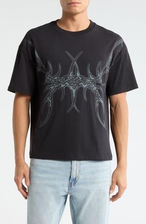 PacSun Metallic Cyber Cotton T-Shirt in Black at Nordstrom, Size X-Large