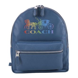 Coach Navy Leather Backpack (Pre-Owned)