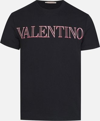 Valentino Mens Valentino Neon Universe Pink Outlined Printed T-Shirt in Black - Size: 40