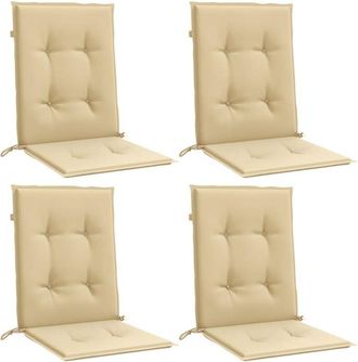 vidaXL Cojines Silla Respaldo Bajo 4 Ud Tela Beige Melange 100x50x4 Cm Vidaxl