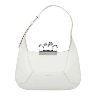 Alexander McQueen Pre-owned Shoulder Bags, female, White, Size: ONE SIZE Pre-owned THE Jewelled Hobo Shoulder Bag