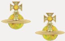 Vivienne Westwood Franca Earrings Gold-peridot-cz-golden-synthetic-opal Gold-peridot-cz-golden-synthetic-opal Women