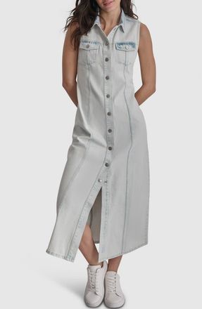 DKNY Sleeveless Denim Maxi Shirtdress in Billboard at Nordstrom Rack, Size X-Small