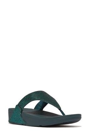 FitFlop Lulu Glitter Flip Flop in Metallic Deep Teal at Nordstrom Rack, Size 10