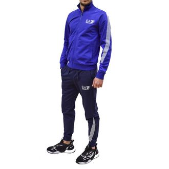 Emporio Armani Training Sets, male, Blue, Size: 2XL Logo-print tracksuit