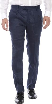 Daniele Alessandrini Pantalone Gassato - Heren - Nette broeken - Blauw - S - Broeken