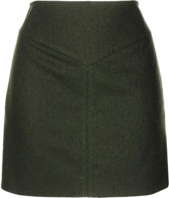 0711 virgin wool-cashmere mini skirt - women - Virgin Wool/Cashmere/Nylon - L - Green