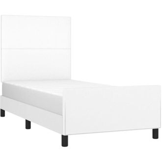 vidaXL Estructura De Cama Sin Colch&oacute;n Cuero Sint&eacute;tico Blanco 80x200 Cm Vidaxl