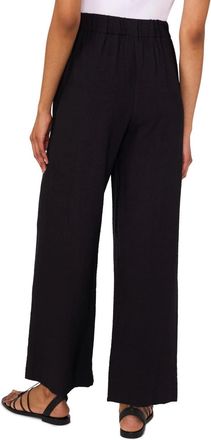 Vince Camuto Pants Womens Rich Black Flat Front Mid Rise Wide Leg UPS949