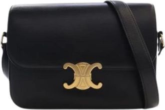 Celine Pre-owned Triomphe Bag - Dames - Vintage Schoudertas - Zwart - ONE Size - Leer - Vintage