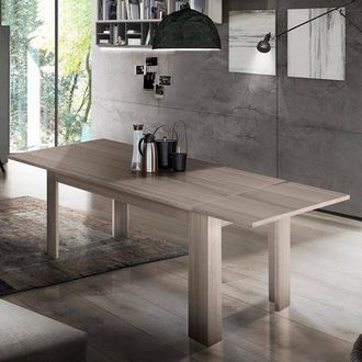 Dmora Mesa De Comedor Extensible, Made In Italy, Mesa Moderna Con Extensiones, Consola Extensible, 140 / 190x90h75 Cm, Color Olmo Perla, Con Embalaje Reforz