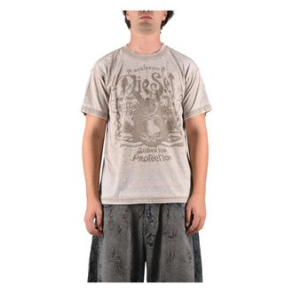 Diesel T-Norm-Aa8 Jersey T-shirt - Heren - Tops - Beige - Maat: XL Jersey