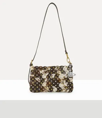 Vivienne Westwood Lola Shoulder Bag Hairy/smooth Leather White-brown