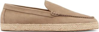 Scarosso Lino almond-toe leather espadrilles - men - Calf Leather/Rubber/Nubuck Leather - 40 - Neutrals