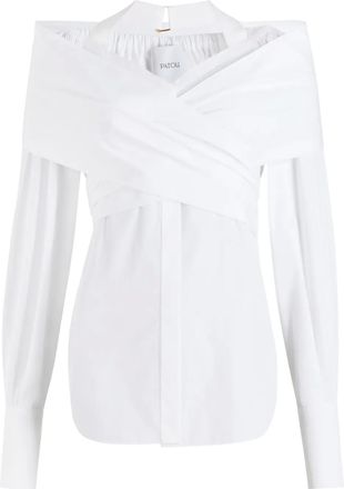 Patou Blusa a portafoglio in popeline - Bianco