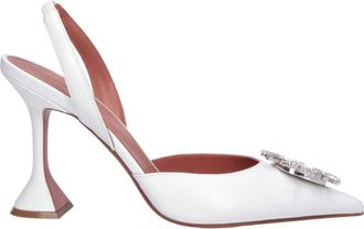 Amina Muaddi White Begum Crystal Slingback Pumps