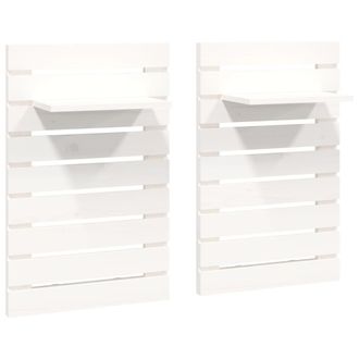 vidaXL Vidaxl - Estantes Mesitas De Pared 2 Uds Madera Maciza De Pino Blanco