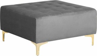 Beliani Ottomano in velluto grigio Aberdeen