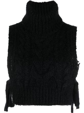 Cecilie Bahnsen Ivanka knitted cropped top - Black