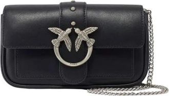 Pinko Love One Pocket - Dames - Schoudertassen - Zwart - ONE Size - Leer - Tassen