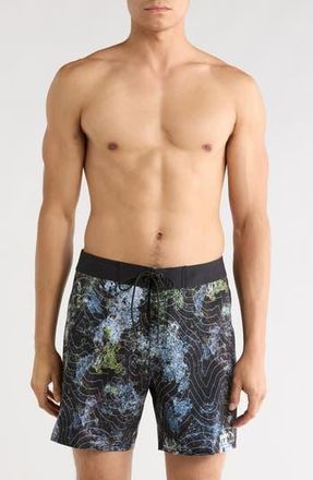 Rvca Hawaii Topo 17 Swim Trunks in Black at Nordstrom Rack, Size 29