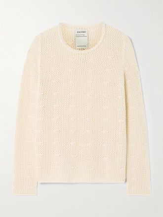 Escvdo Maglia In Cotone Punto A Giorno Litoral - Avorio