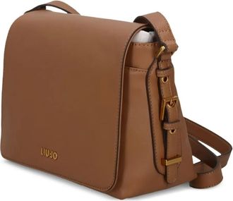Liu Jo Borsa a tracolla media con placca logo - Marrone